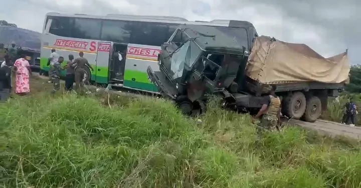 STC Bus Involved in Rare Road Crash After Collision with Military Vehicle Heading to Bawku